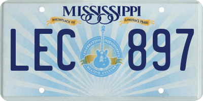 MS license plate LEC897