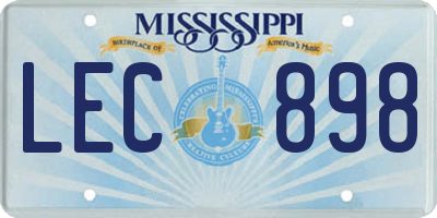 MS license plate LEC898