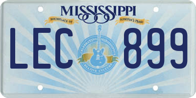 MS license plate LEC899