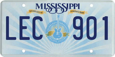 MS license plate LEC901