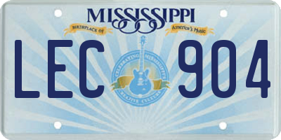 MS license plate LEC904