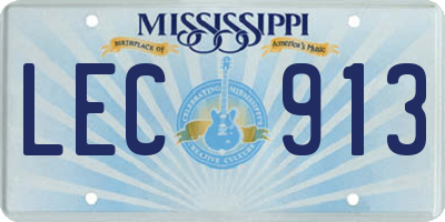 MS license plate LEC913