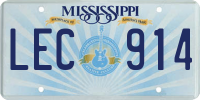 MS license plate LEC914