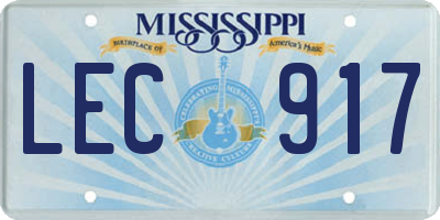 MS license plate LEC917