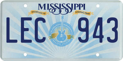 MS license plate LEC943