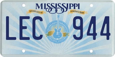 MS license plate LEC944