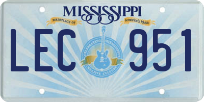 MS license plate LEC951