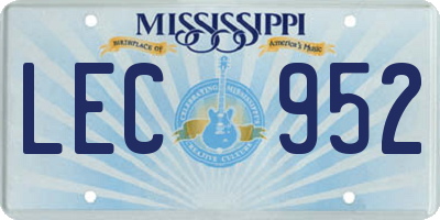 MS license plate LEC952