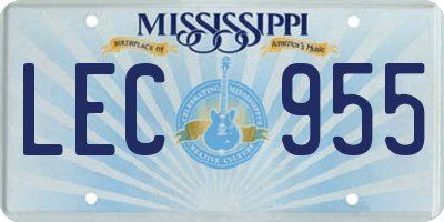 MS license plate LEC955