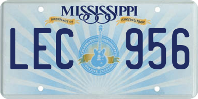 MS license plate LEC956