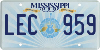MS license plate LEC959