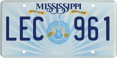 MS license plate LEC961