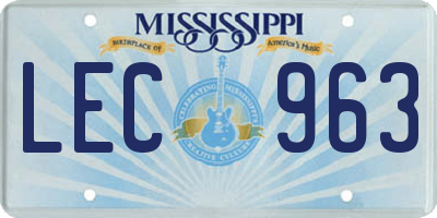 MS license plate LEC963