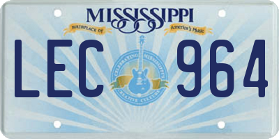 MS license plate LEC964