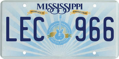 MS license plate LEC966
