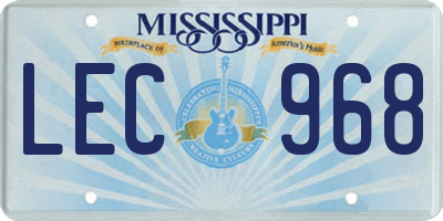 MS license plate LEC968