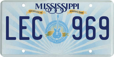 MS license plate LEC969