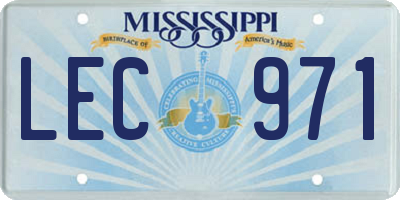 MS license plate LEC971