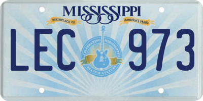 MS license plate LEC973