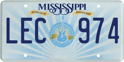 MS license plate LEC974