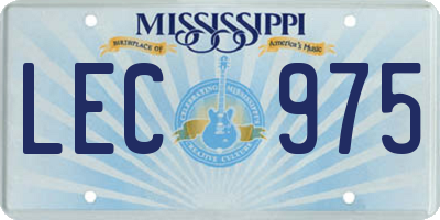 MS license plate LEC975
