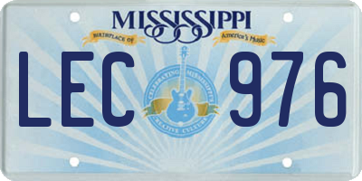 MS license plate LEC976