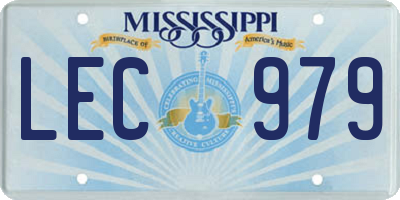 MS license plate LEC979