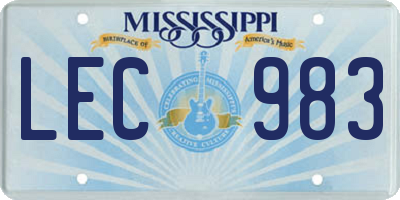 MS license plate LEC983