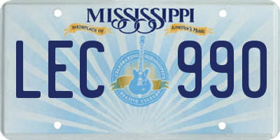 MS license plate LEC990