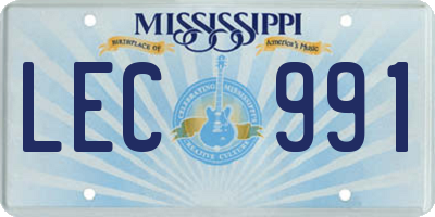 MS license plate LEC991
