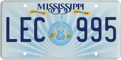 MS license plate LEC995