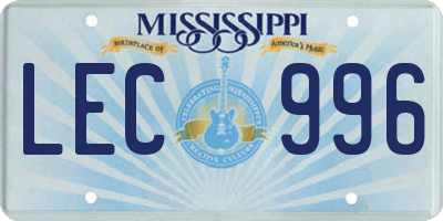 MS license plate LEC996