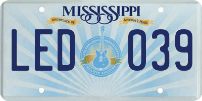MS license plate LED039