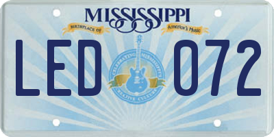 MS license plate LED072