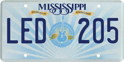 MS license plate LED205