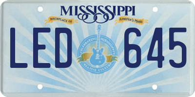 MS license plate LED645