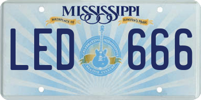 MS license plate LED666