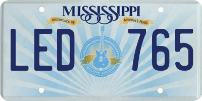 MS license plate LED765