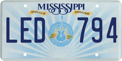 MS license plate LED794