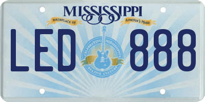 MS license plate LED888