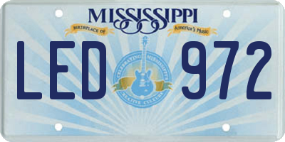 MS license plate LED972