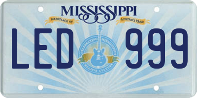 MS license plate LED999