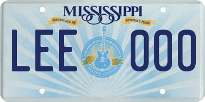 MS license plate LEE000