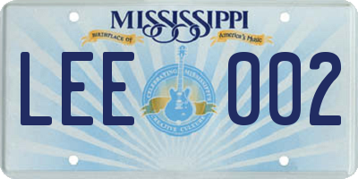 MS license plate LEE002