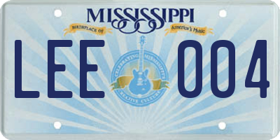 MS license plate LEE004