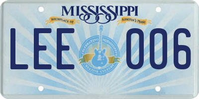 MS license plate LEE006