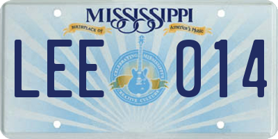 MS license plate LEE014