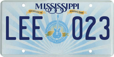 MS license plate LEE023