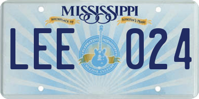MS license plate LEE024