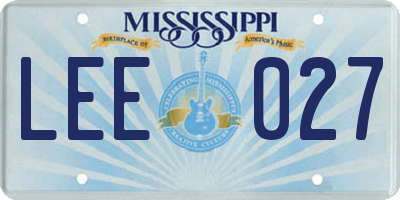 MS license plate LEE027